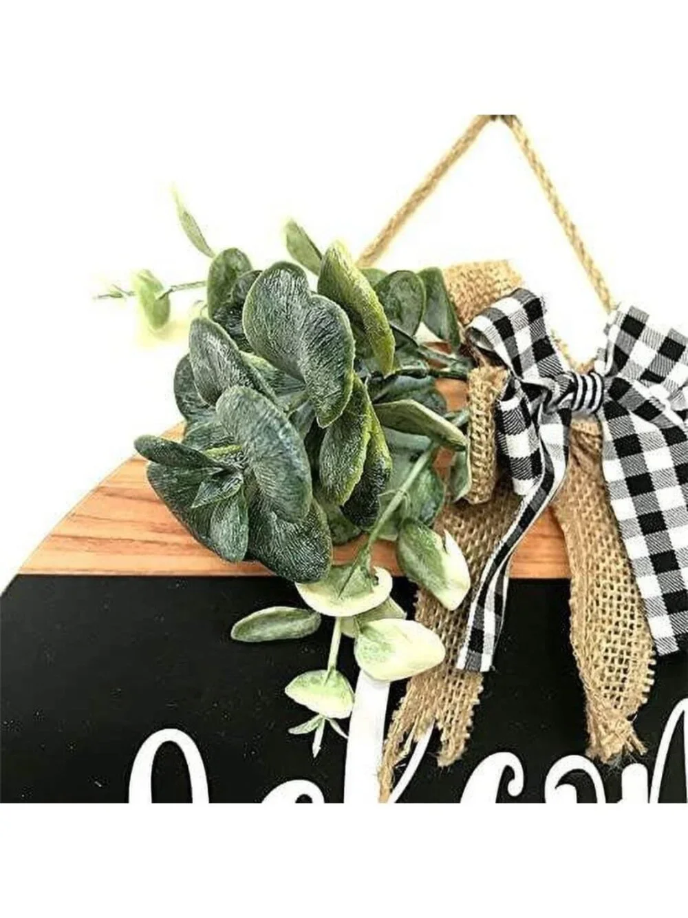 Welcome Door Sign Round Welcome Sign for Front Door Welcome Wreath